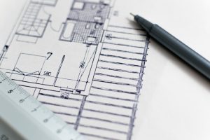 Des plans d'architecte représentant un appartement avec sa construction